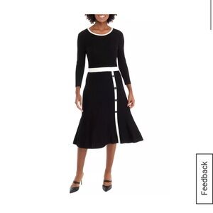 Studio One New York Black and White Long Sleeve Dress